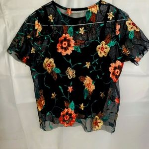 Sheer Lace Floral blouse